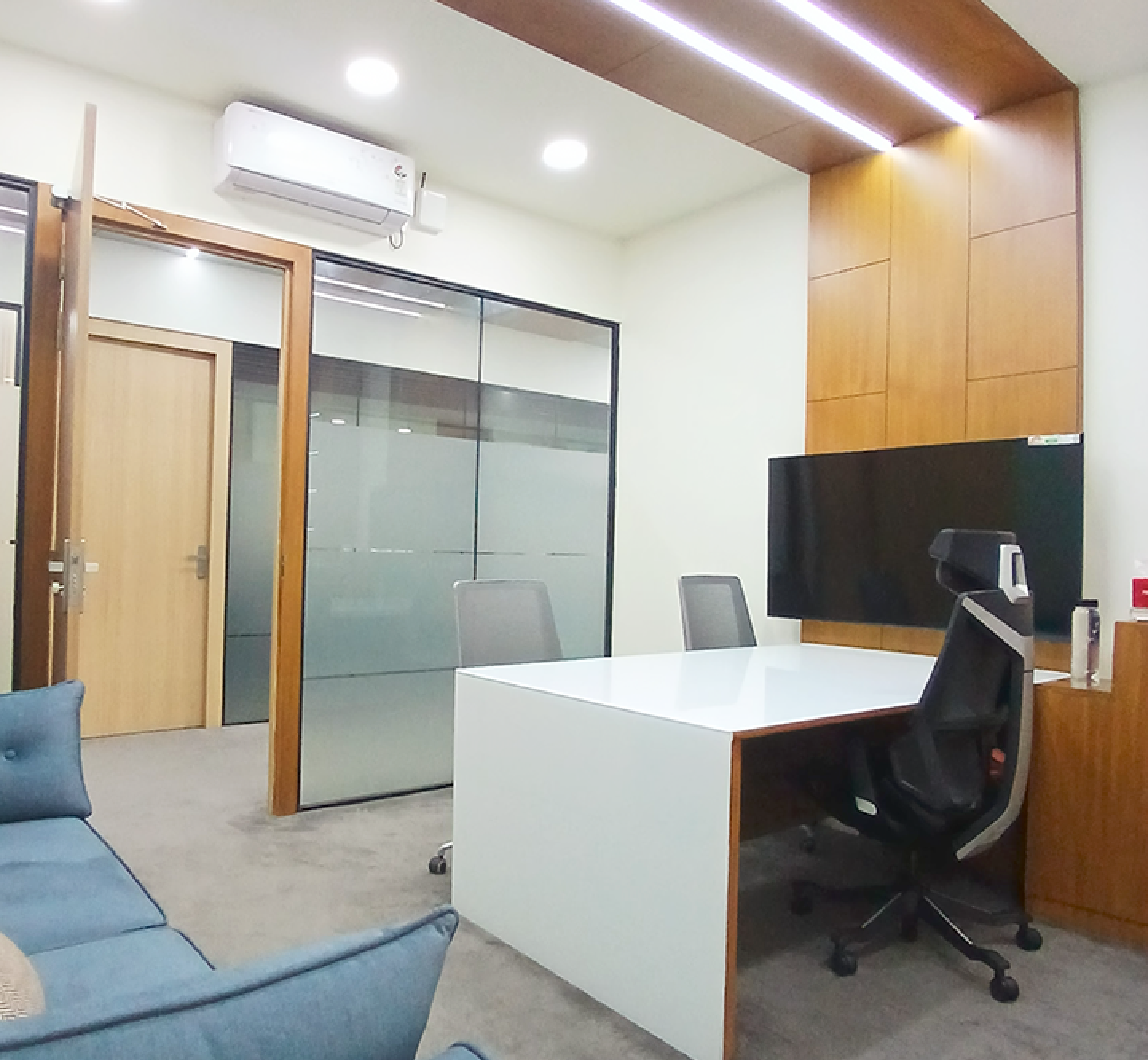 Private cabin for founder in managed office space